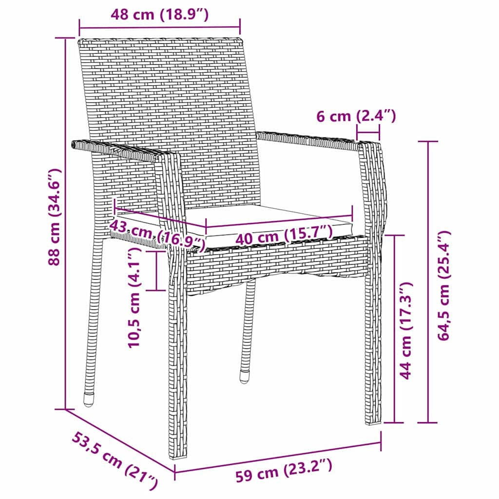 Garden Dining Set 9 pcs Black Poly Rattan