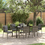 Garden Dining Set 7 pcs Grey Poly Rattan
