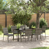 Garden Dining Set 7 pcs Grey Poly Rattan