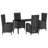 Garden Dining Set 5 pcs Black Poly Rattan
