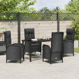 Garden Dining Set 5 pcs Black Poly Rattan