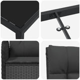 Garden Dining Set 5 pcs Black Poly Rattan