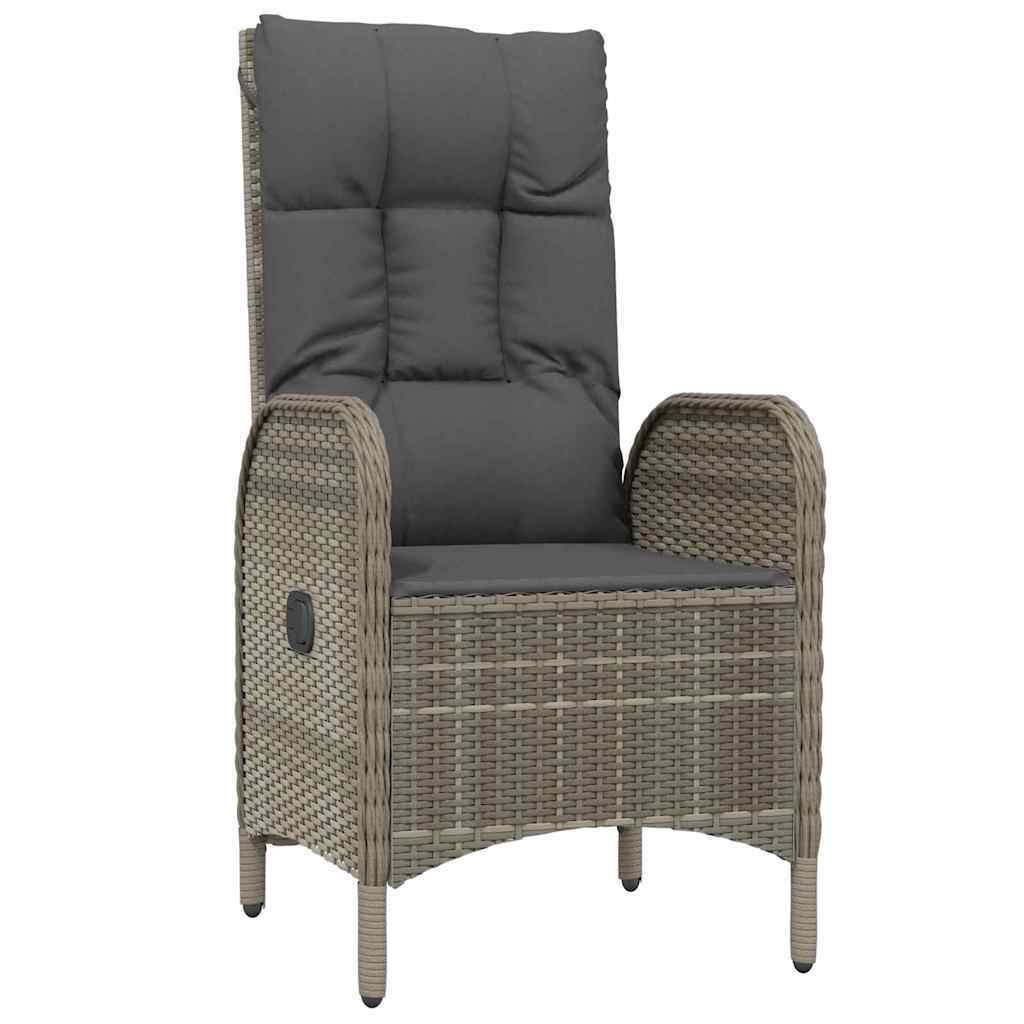 Garden Dining Set 5 pcs Grey Poly Rattan