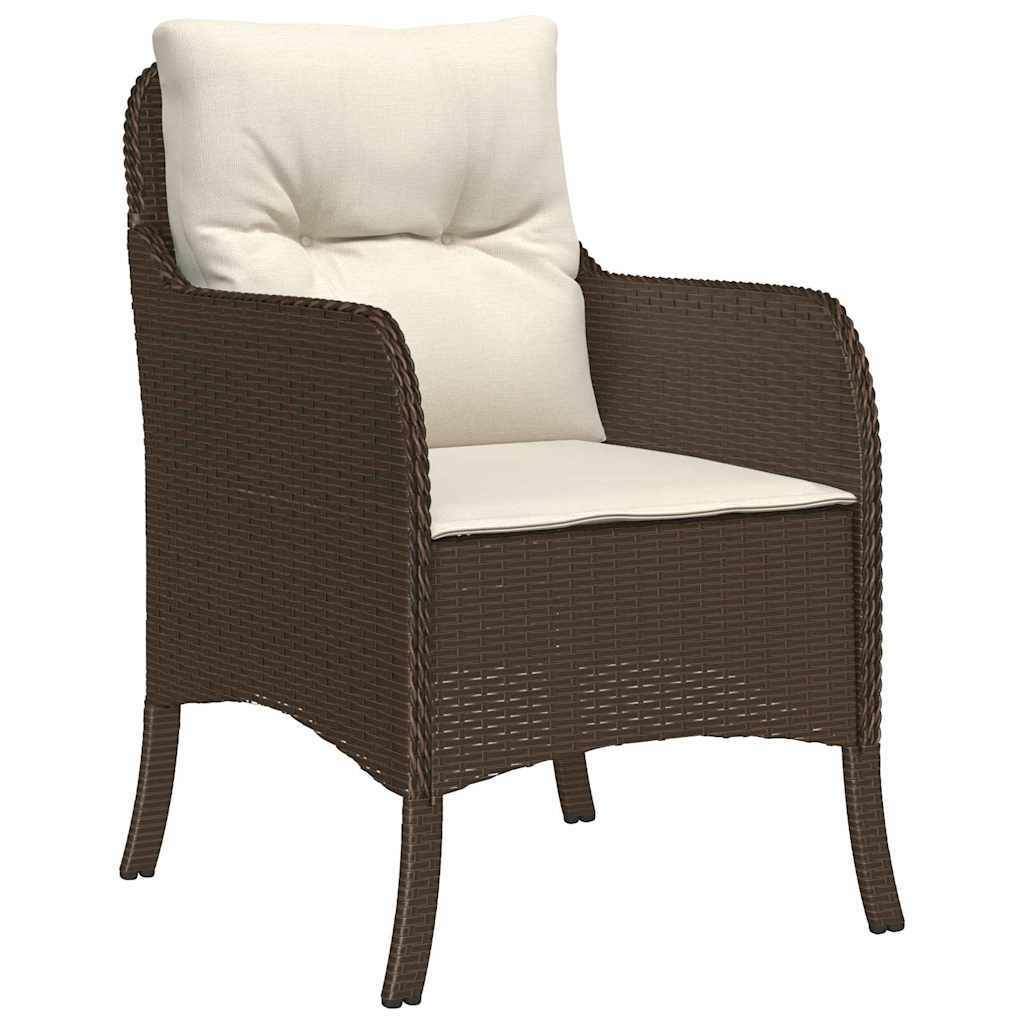 Garden Dining Set 7 pcs Brown Poly Rattan