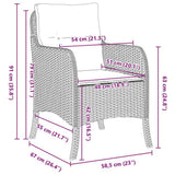 Garden Dining Set 7 pcs Brown Poly Rattan