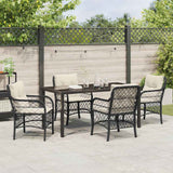 Garden Dining Set 5 pcs Black Poly Rattan