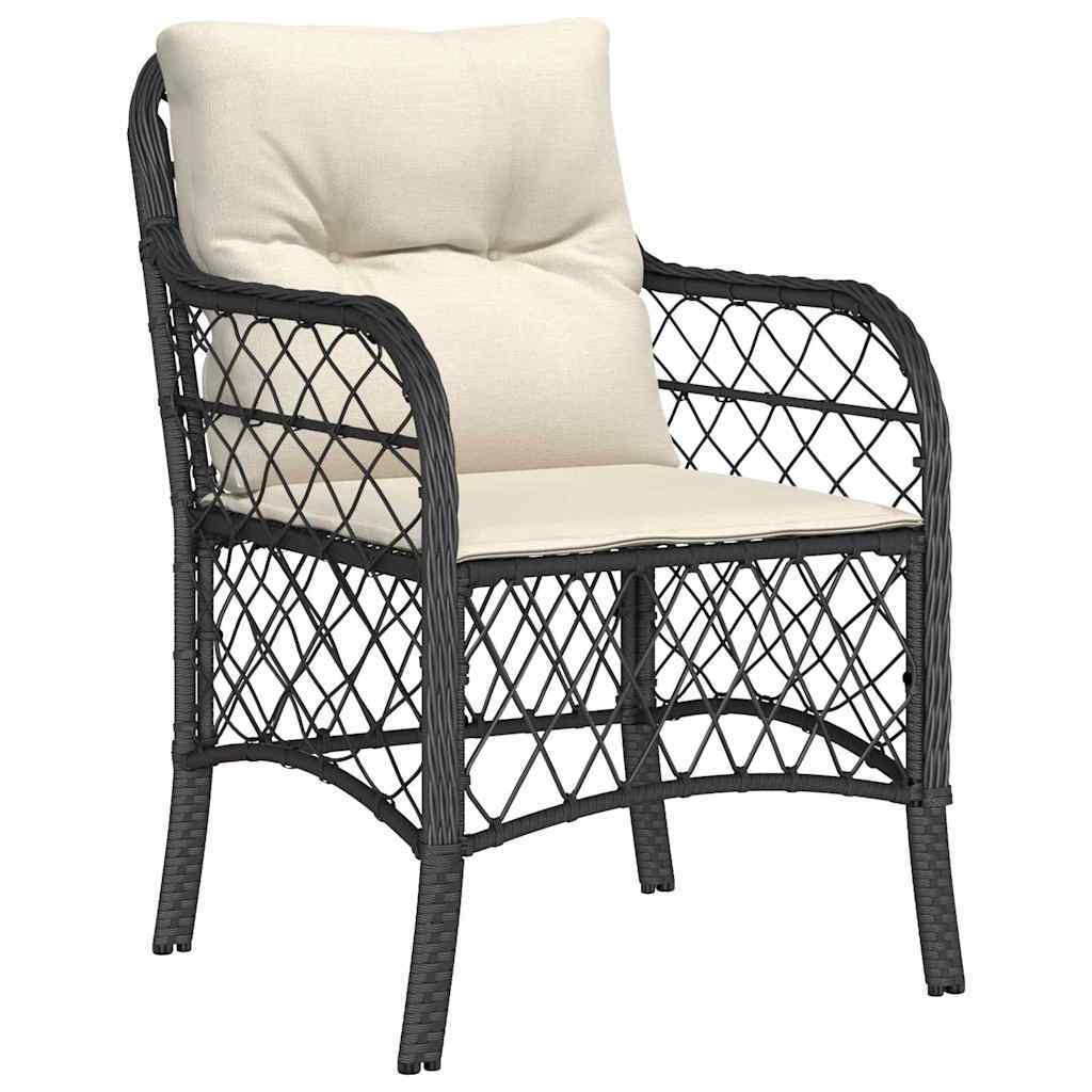 Garden Dining Set 5 pcs Black Poly Rattan