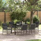 Garden Dining Set 7 pcs Grey Poly Rattan