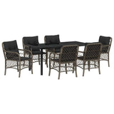 Garden Dining Set 7 pcs Grey Poly Rattan