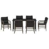 Garden Dining Set 7 pcs Grey Poly Rattan