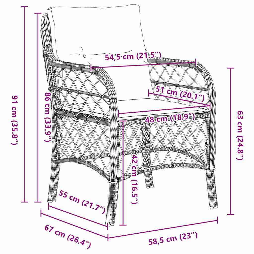 Garden Dining Set 7 pcs Grey Poly Rattan
