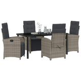 Garden Dining Set 5 pcs Grey Poly Rattan