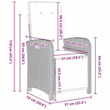 Garden Dining Set 5 pcs Grey Poly Rattan