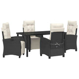 Garden Dining Set 5 pcs Black Poly Rattan