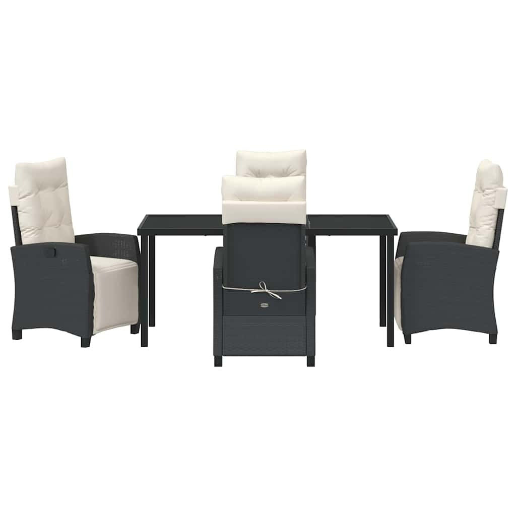 Garden Dining Set 5 pcs Black Poly Rattan