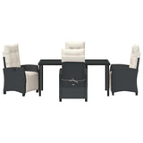 Garden Dining Set 5 pcs Black Poly Rattan