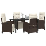 Garden Dining Set 5 pcs Brown Poly Rattan