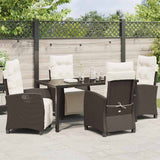 Garden Dining Set 5 pcs Brown Poly Rattan