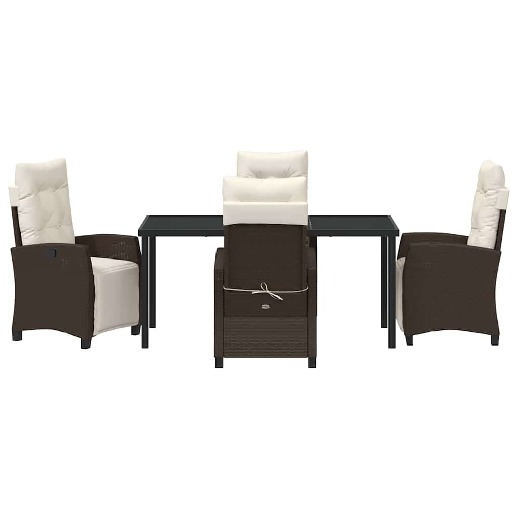 Garden Dining Set 5 pcs Brown Poly Rattan