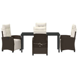 Garden Dining Set 5 pcs Brown Poly Rattan