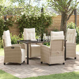 Garden Dining Set 5 pcs Beige Poly Rattan