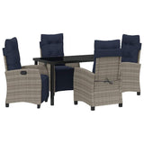 Garden Dining Set 5 pcs Grey Poly Rattan