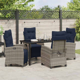 Garden Dining Set 5 pcs Grey Poly Rattan