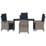 Garden Dining Set 5 pcs Grey Poly Rattan