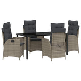 Garden Dining Set 5 pcs Grey Poly Rattan