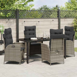 Garden Dining Set 5 pcs Grey Poly Rattan
