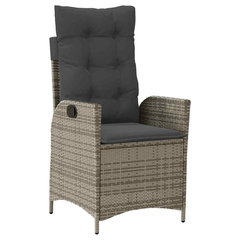 Garden Dining Set 5 pcs Grey Poly Rattan