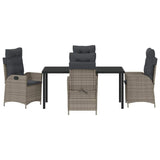 Garden Dining Set 5 pcs Grey Poly Rattan