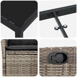 Garden Dining Set 5 pcs Grey Poly Rattan