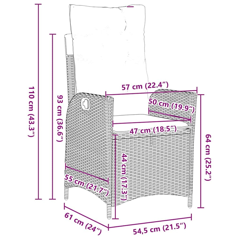Garden Dining Set 5 pcs Grey Poly Rattan