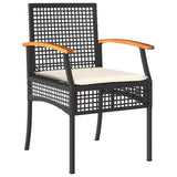 Garden Dining Set 7 pcs Black Rattan