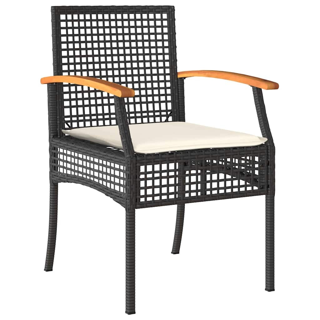 Garden Dining Set 7 pcs Black Rattan