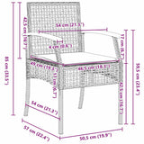 Garden Dining Set 7 pcs Black Rattan