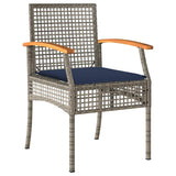 Garden Dining Set 9 pcs Grey and Black Rattan