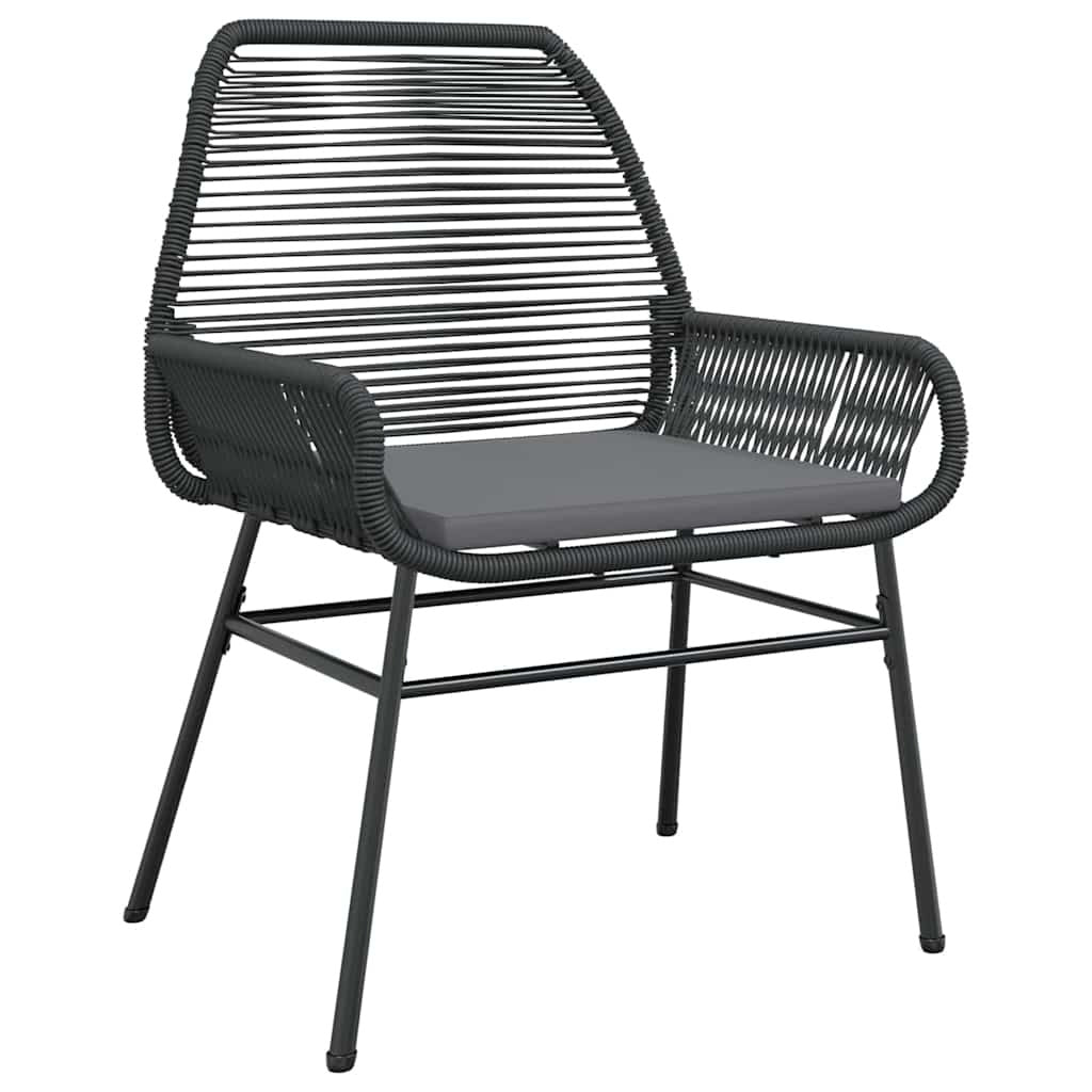 Garden Dining Set 7 pcs Black Poly Rattan