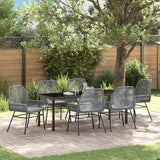 Garden Dining Set 7 pcs Grey Poly Rattan