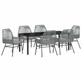 Garden Dining Set 7 pcs Grey Poly Rattan