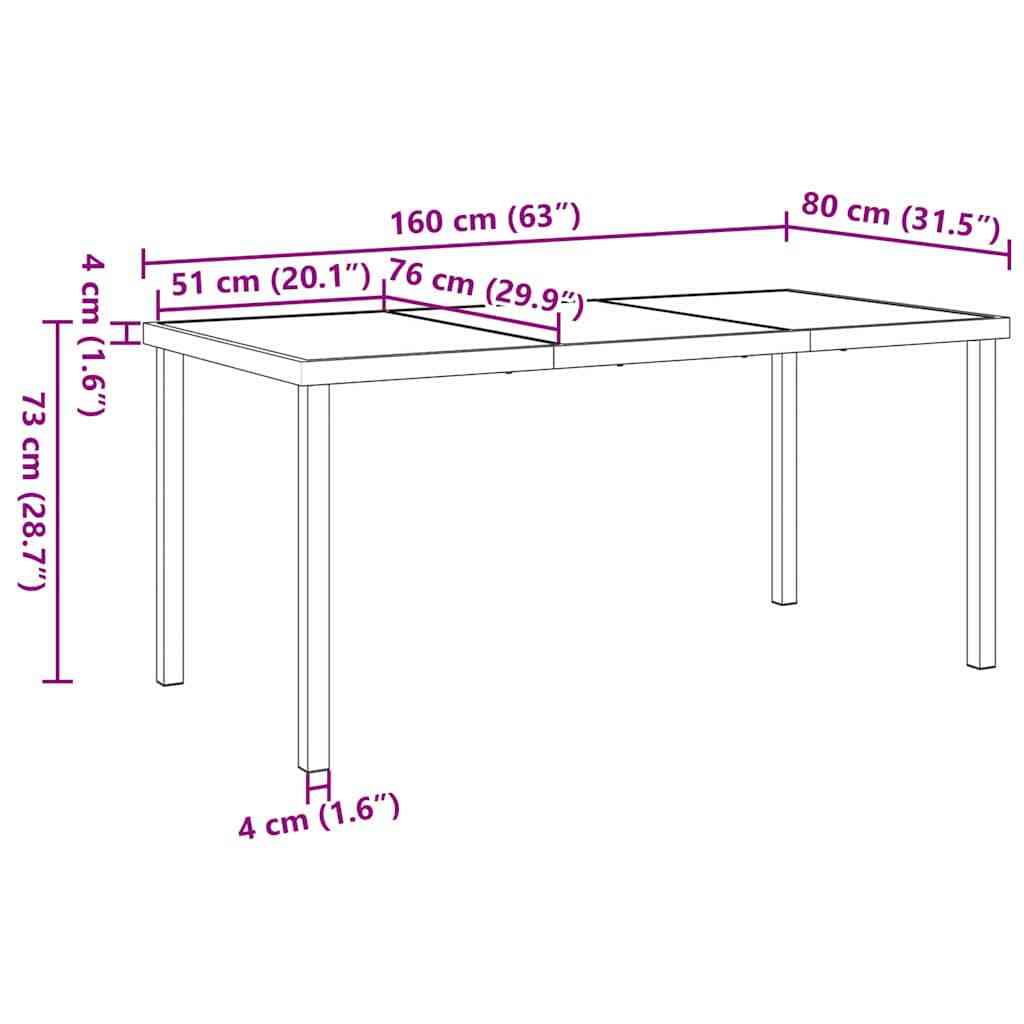 Garden Dining Set 7 pcs Brown Powder-Coated Steel