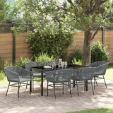 Garden Dining Set 7 pcs Grey Powder-Coated Steel