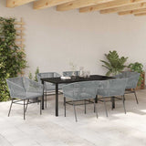 Garden Dining Set 7 pcs Grey Powder-Coated Steel
