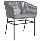 Garden Dining Set 7 pcs Grey Powder-Coated Steel
