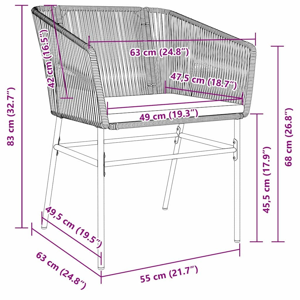 Garden Dining Set 7 pcs Grey Powder-Coated Steel