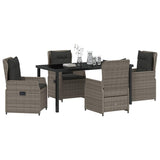 Garden Dining Set 5 pcs Grey Poly Rattan