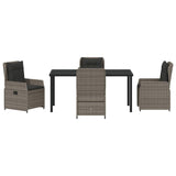 Garden Dining Set 5 pcs Grey Poly Rattan