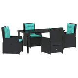 Garden Dining Set 5 pcs Black Poly rattan