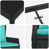 Garden Dining Set 5 pcs Black Poly rattan